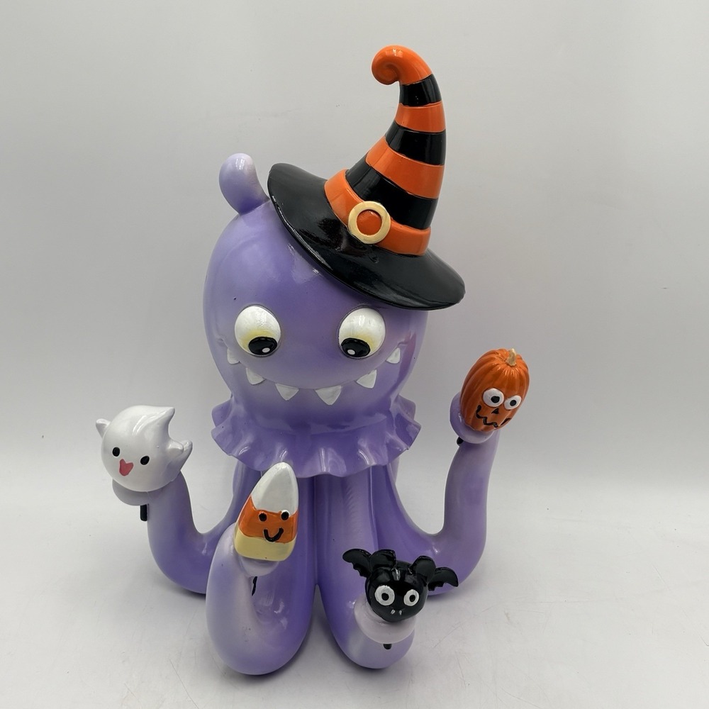 GHOULISH Halloween Coastal Octopus Ghosts Pumpkins Candy Corn Legs 16"